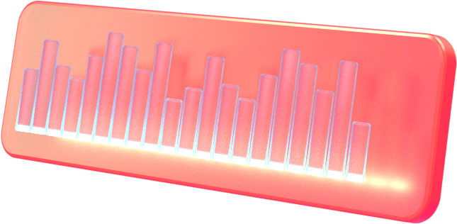 Graph red 3D icon